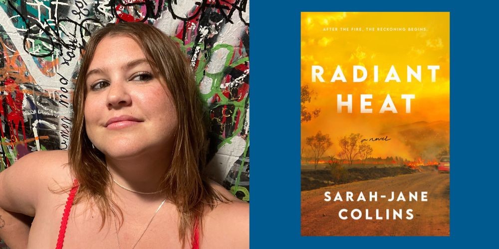 Sarah Jane-Collins headshot; 'Radiant Heat' cover