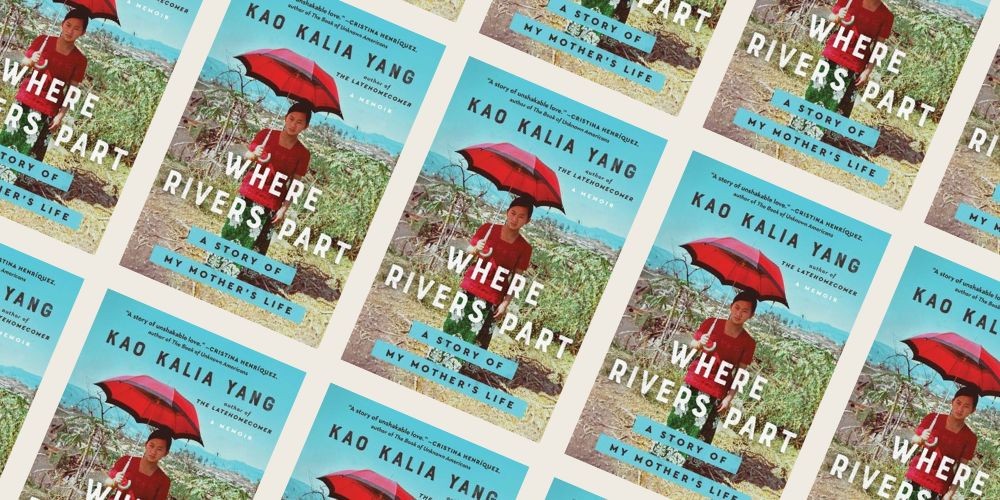 collage of book cover 'Where Rivers Part'