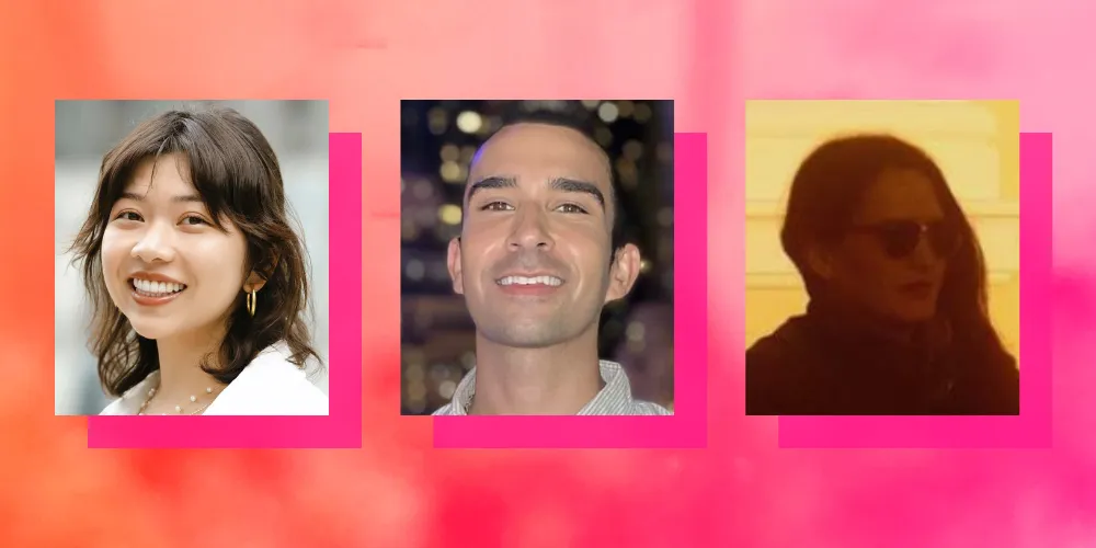 headshots of writers Mina Khan '22, Mitchell Glazier '20, and Julia Burgdorff '22.