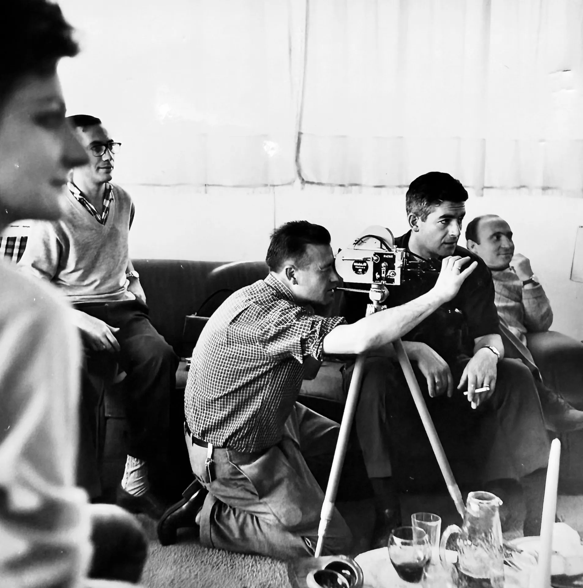 a group of filmmakers on set