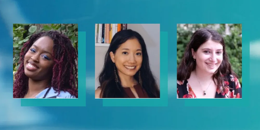 (L to R) headshots of Caroline Johnson, Ariel Joy So, and Eva Dunsky