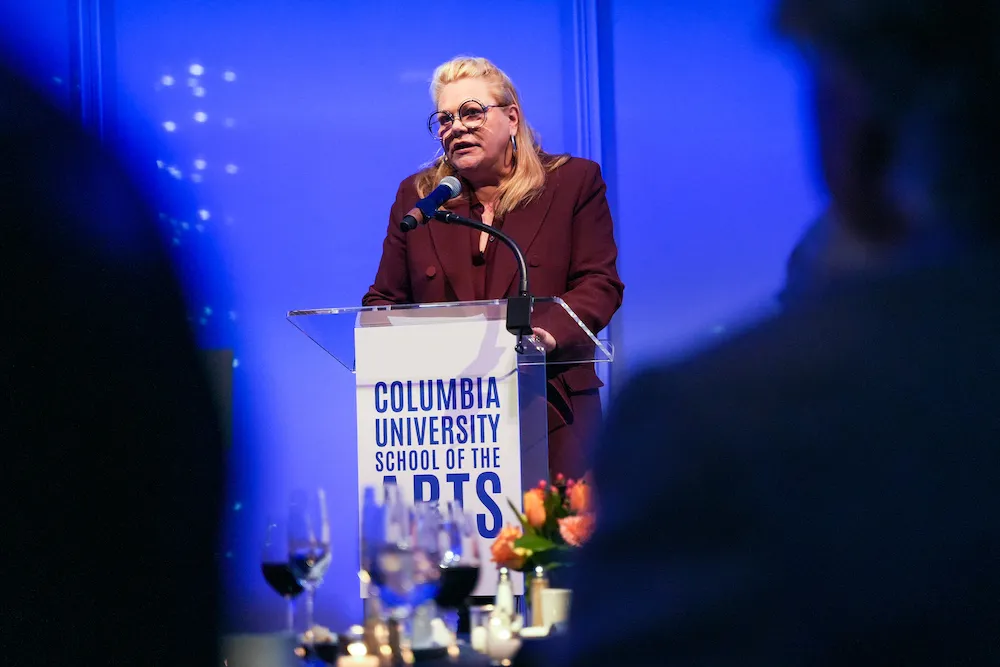 Woman at podium