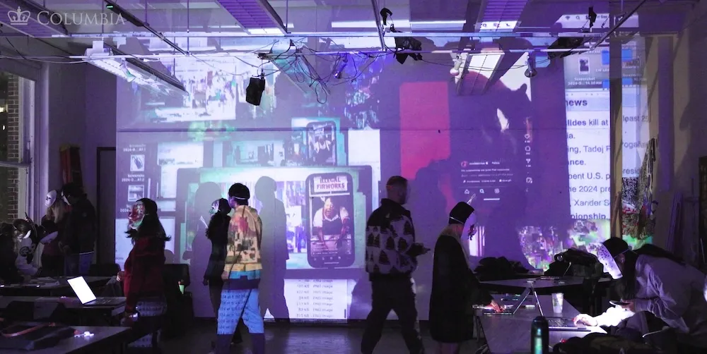 a group of people create an immersive storytelling experience.
