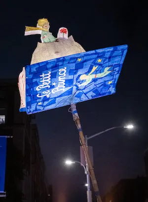 Glowing lantern depicting "The Little Prince"