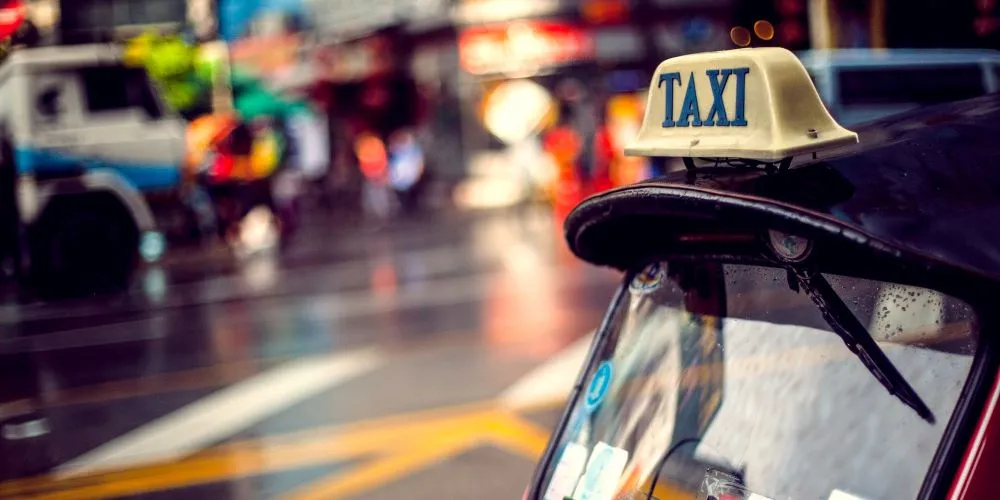 image of a taxi's roof