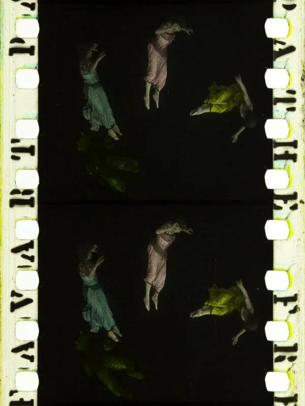 Two panels on a roll of film