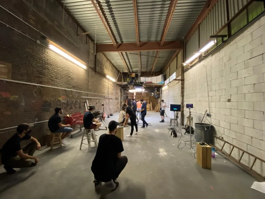 film crew during production