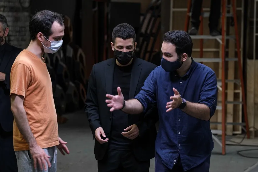 film crew wearing face masks 