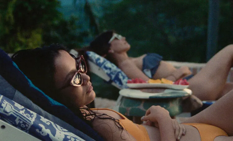 Two women sunbathing