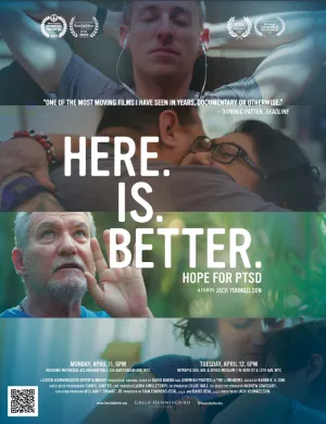 Poster image for 'Here is Better'. It has four vignettes with people.