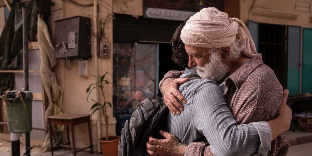 two people hugging
