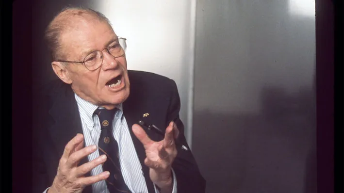 Robert McNamara speaking to camera