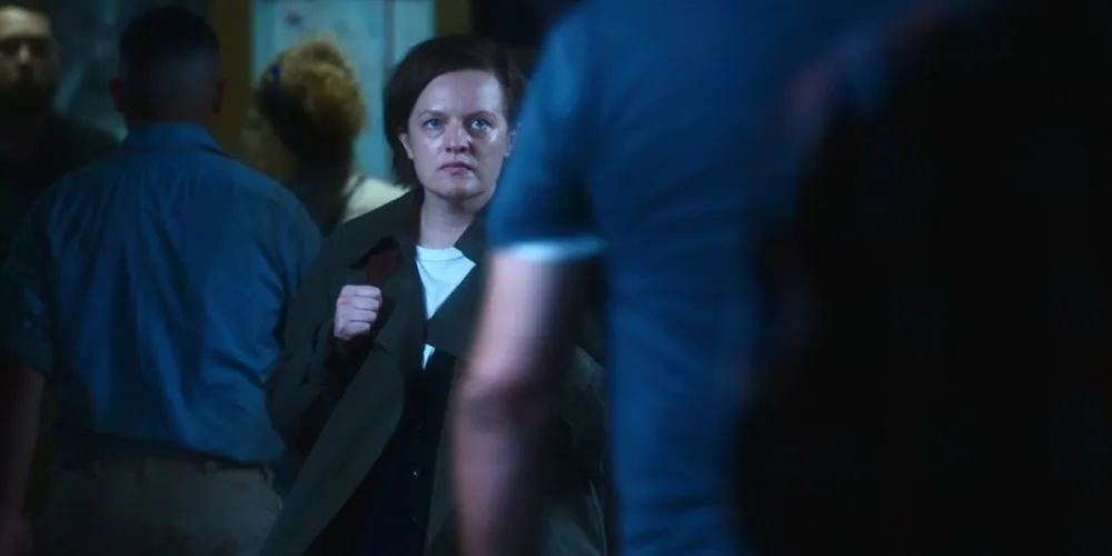 woman in background looking at character approaching her