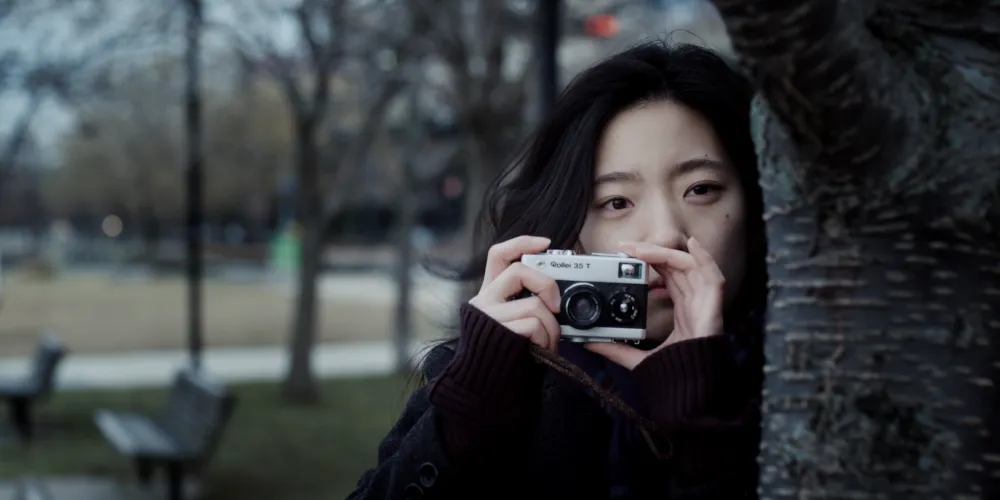 Woman with camera