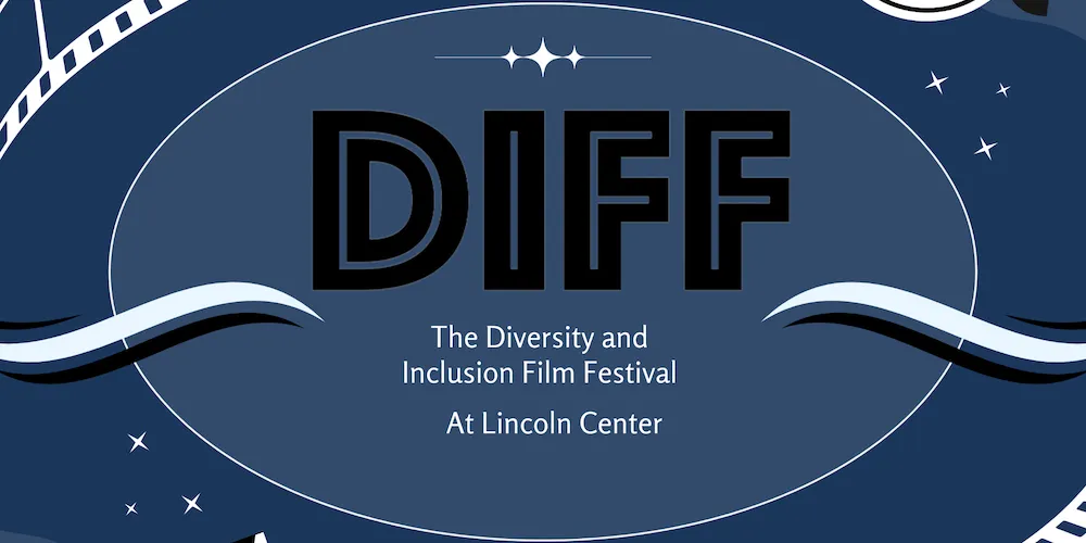 "The Diversity and Inclusion Film Festival" logo in black, white, and blue 