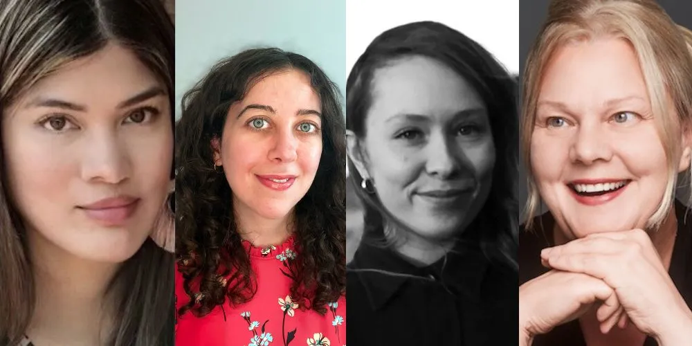 Left to right: Adjunct Assistant Professor Valerie Castillo Martinez ’16, Ida Yazdi ’22, Gina Hackett ’20, Adjunct Assistant Professor Mary Jane Skalski