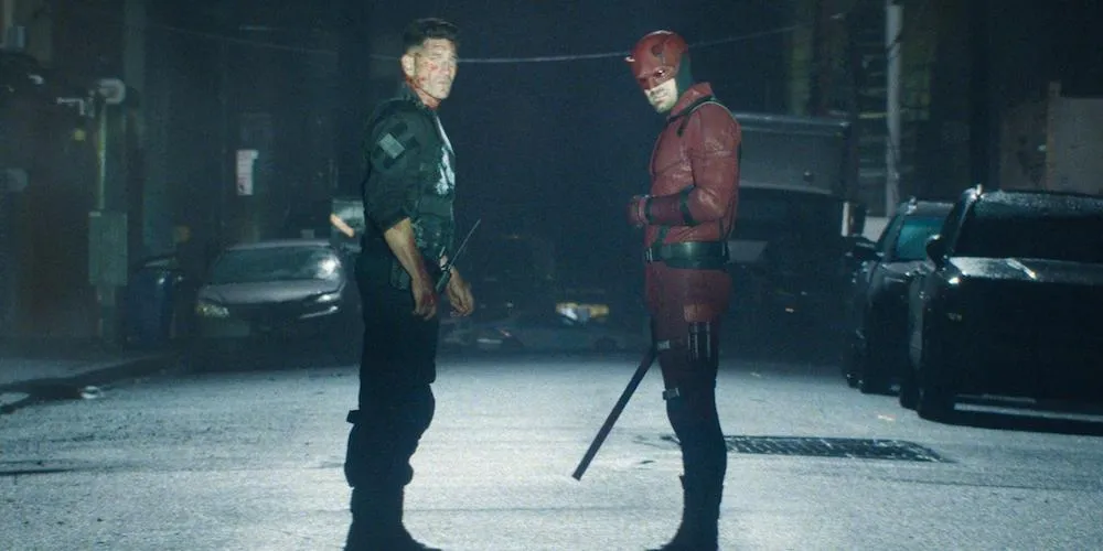 Jon Bernthal as Frank Castle and Charlie Cox is Matt Murdock, or Daredevil