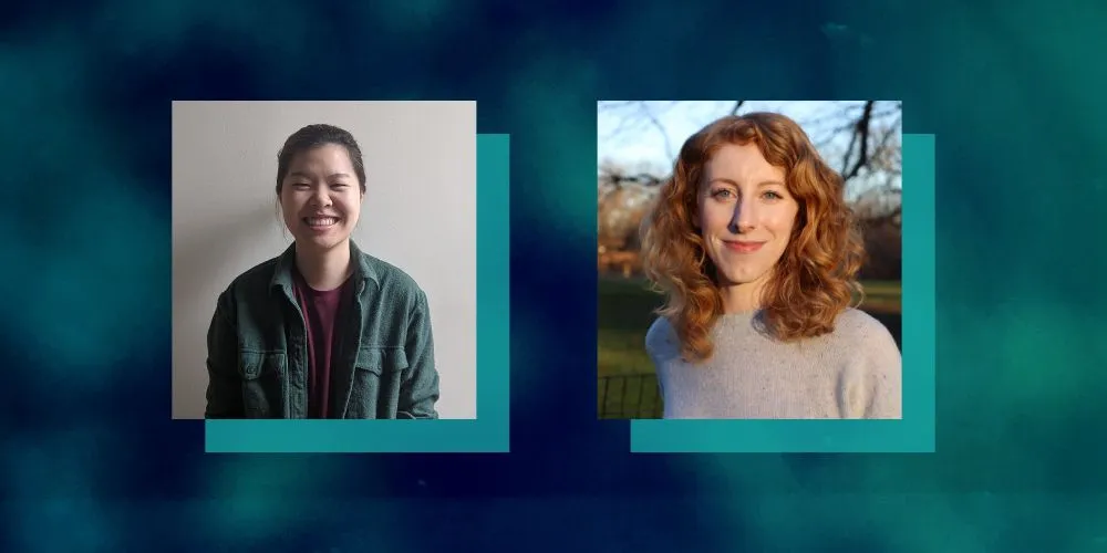 Left to right: Vivienne Shaw '23 and Film student Katherine Burns