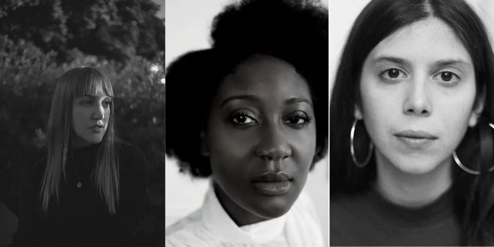 three black and white headshots