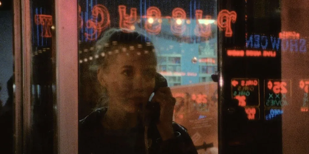 a woman talks on the phone