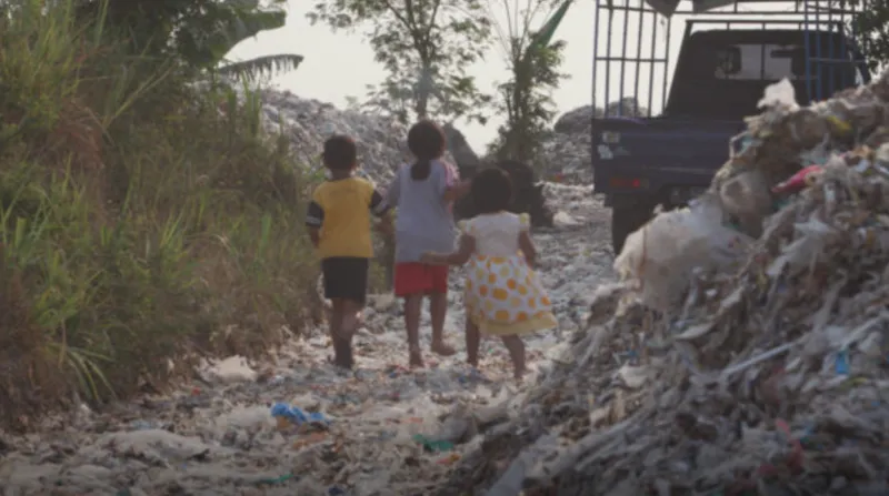three children outside