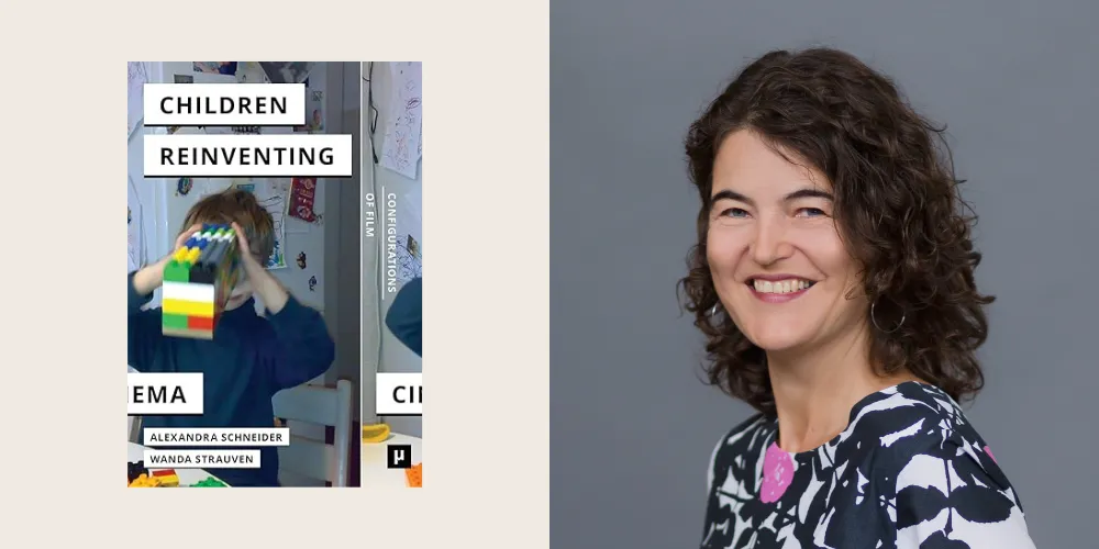 book cover for 'Children Reinventing Cinema' next to headshot of Wanda Strauven