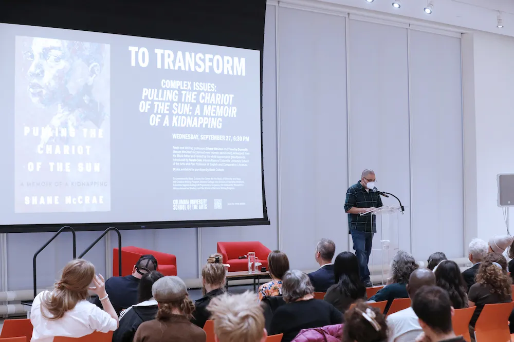 Associate Professor Shane McCrae reads from his memoir, 'Pulling the Chariot of the Sun.'