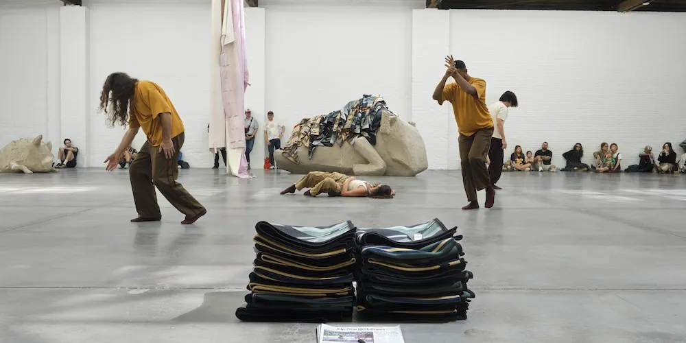artists perform in a sound art exhibition