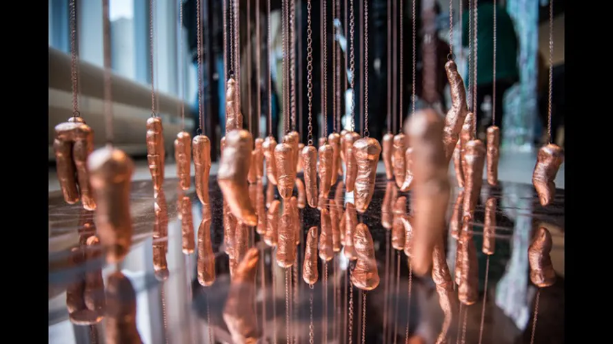 Art piece made of copper.