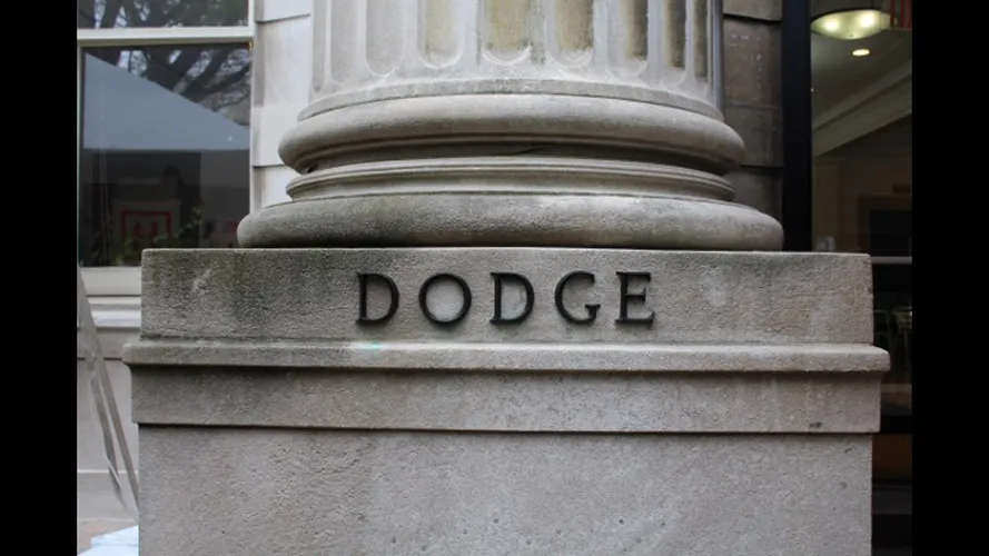 Picture of a column at Dodge Hall.