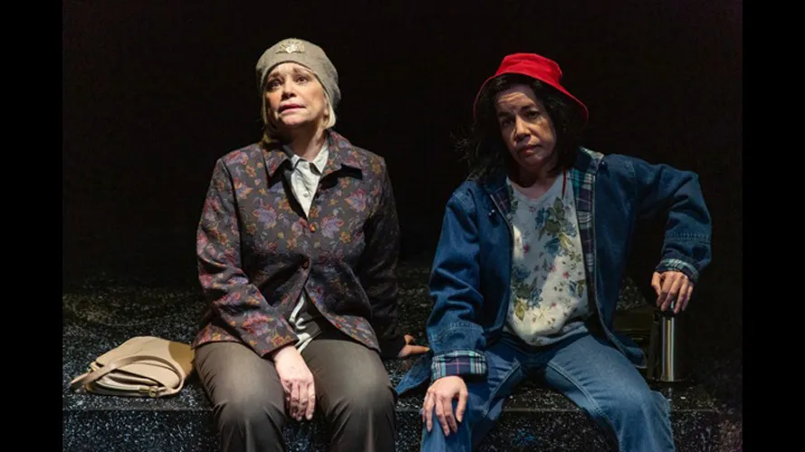 Two female actresses at a play.