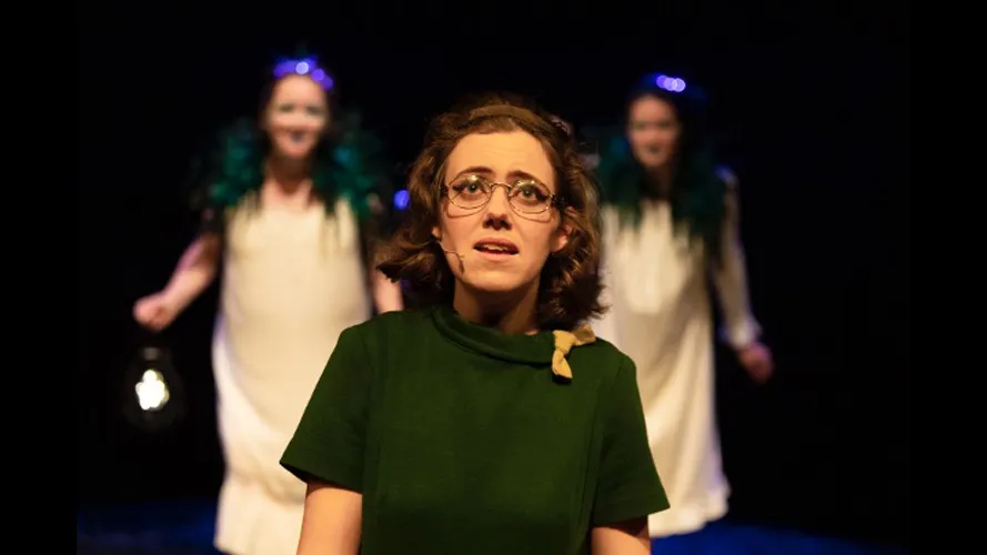 Actress looking at the audience.