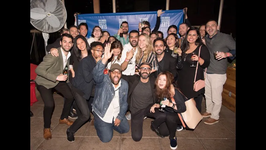 A group of students celebrating.