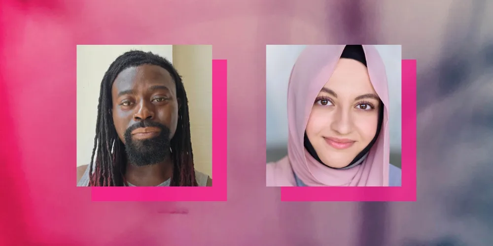 headshot of Ares Harper and Ghina Fawaz (L to R)