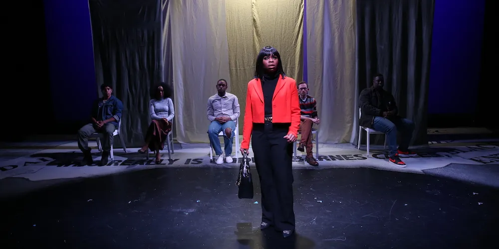 Acting student Sarah-Michele Seison Guei stars as Undine in 'Fabulation or the ReEducation of Undine' directed by student Tanasia Lewis.