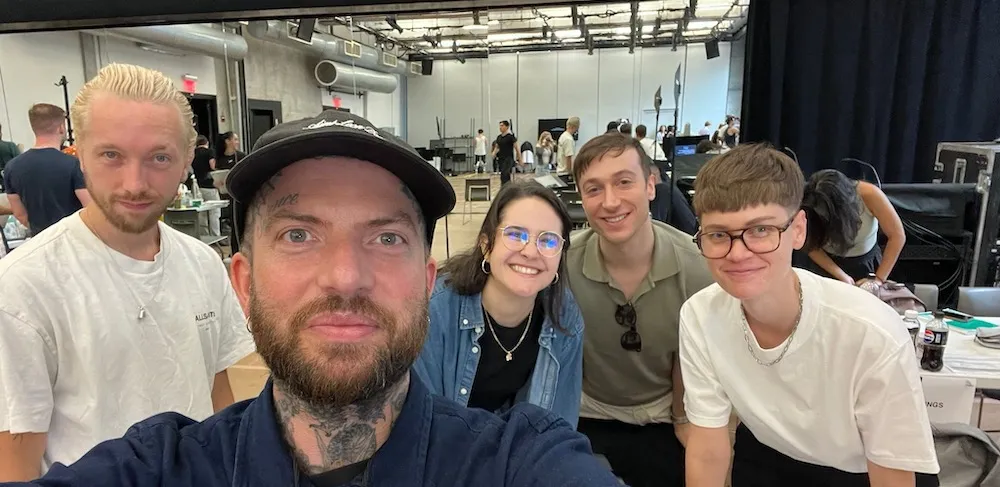 Selfie of director and team. 
