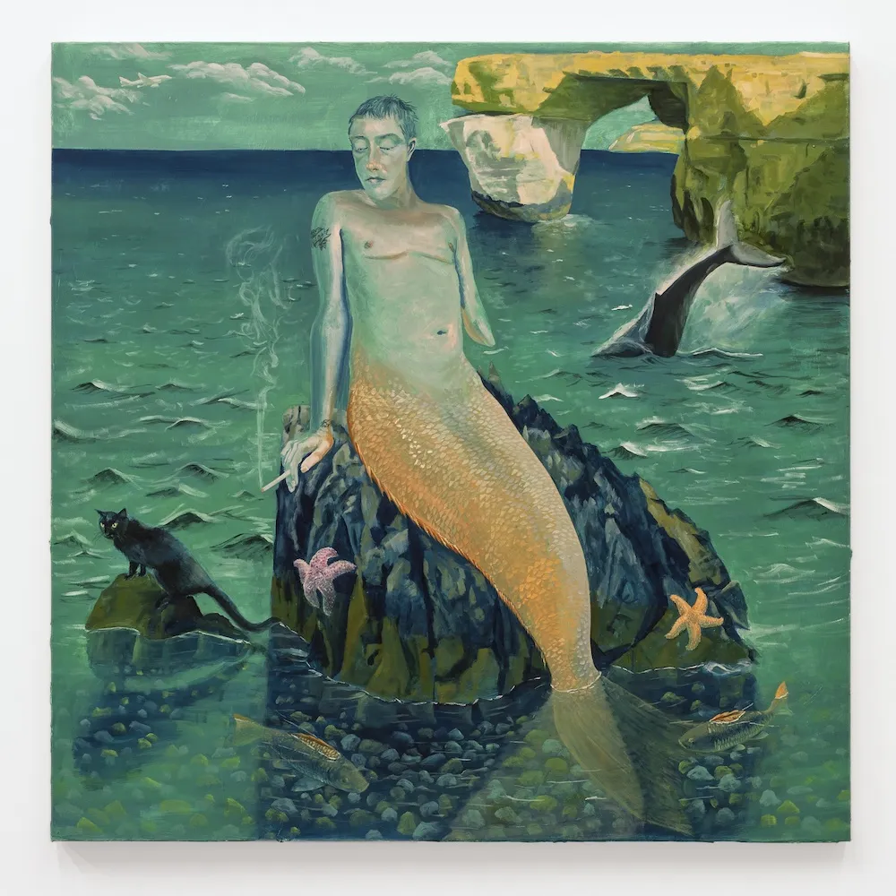 Linus Borgo '22, 'It’s The End Of The World As We Know It, And I Feel Fine (Self portrait with Elsina at the Azure Window)' 