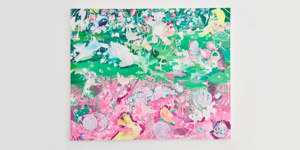 Brightly colored visual art of flora