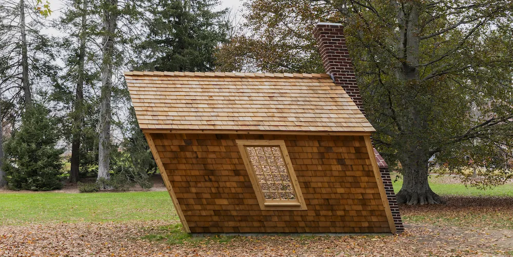 Side view of "Huff and a Puff" by Hugh Hayden '18