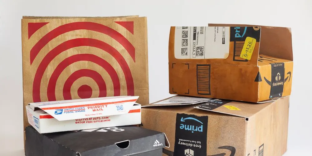 Sculpture of card board packages