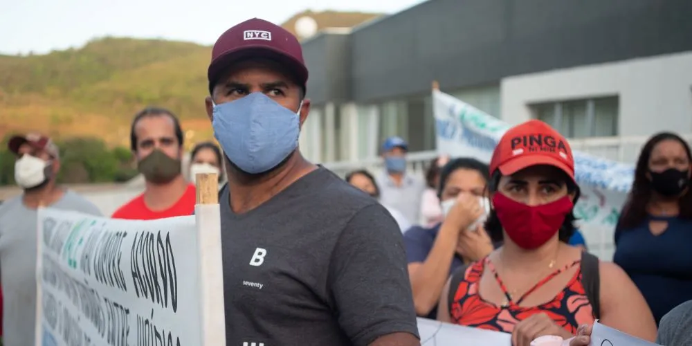 Image of protesters taken from field work.