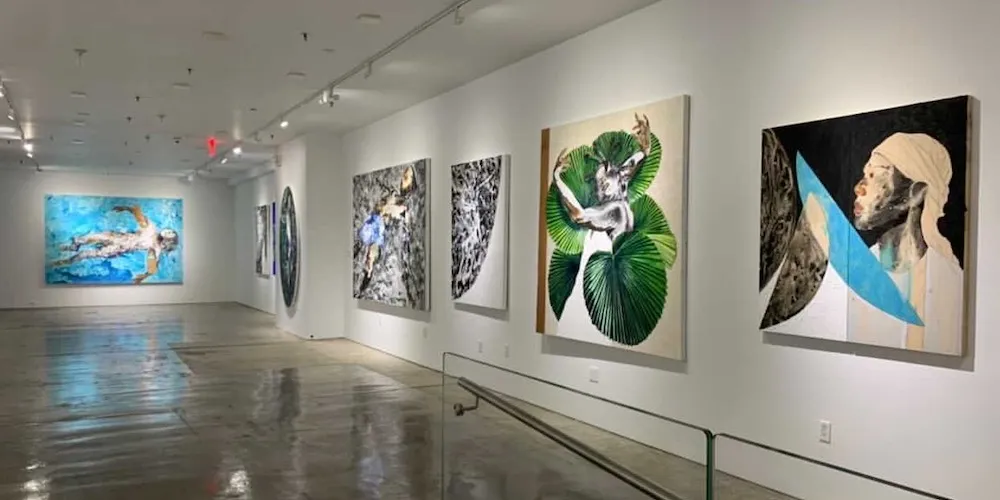 Installation shot of 'Breathing Water to Air,' solo exhibition by Khari Turner '21