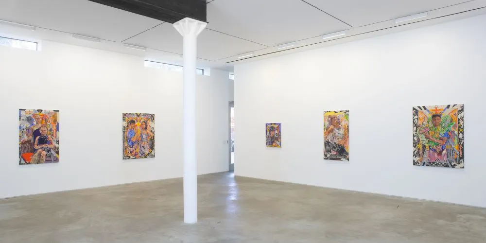 paintings in a gallery