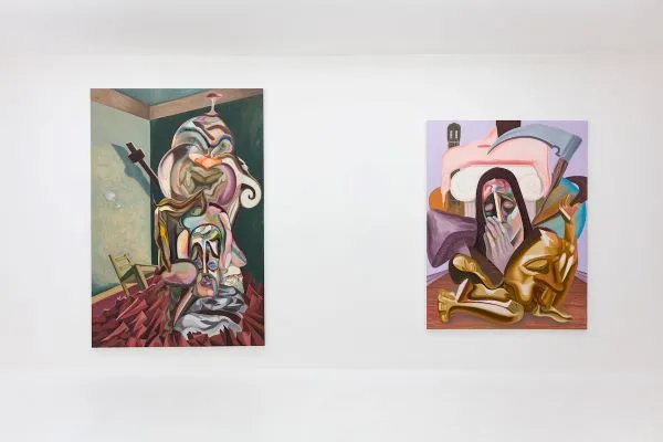 two paintings in a gallery