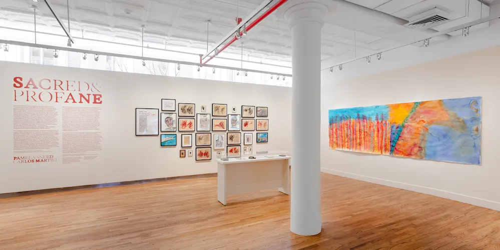 art on view in a gallery