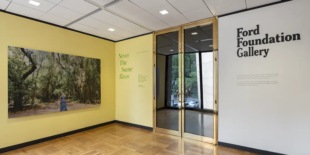 Installation view of art exhibition 'Never The Same River'.