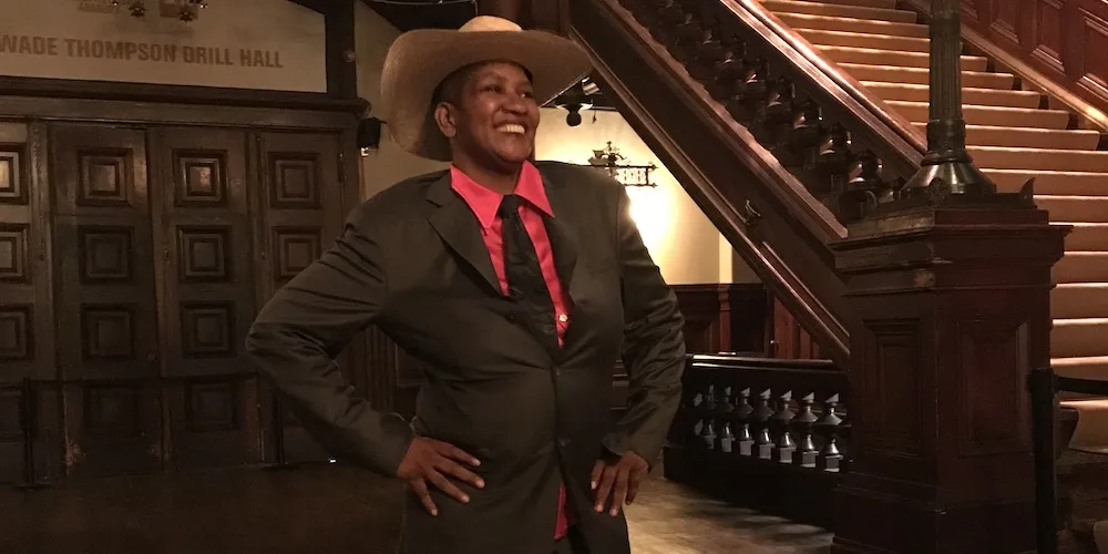 Pamela Sneed in a stetson 