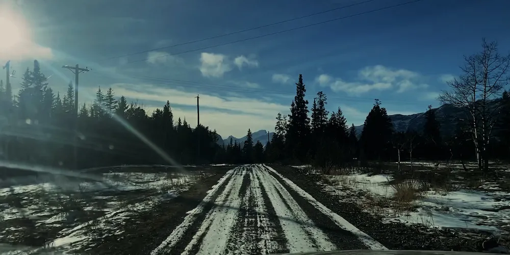 Snowy road. 