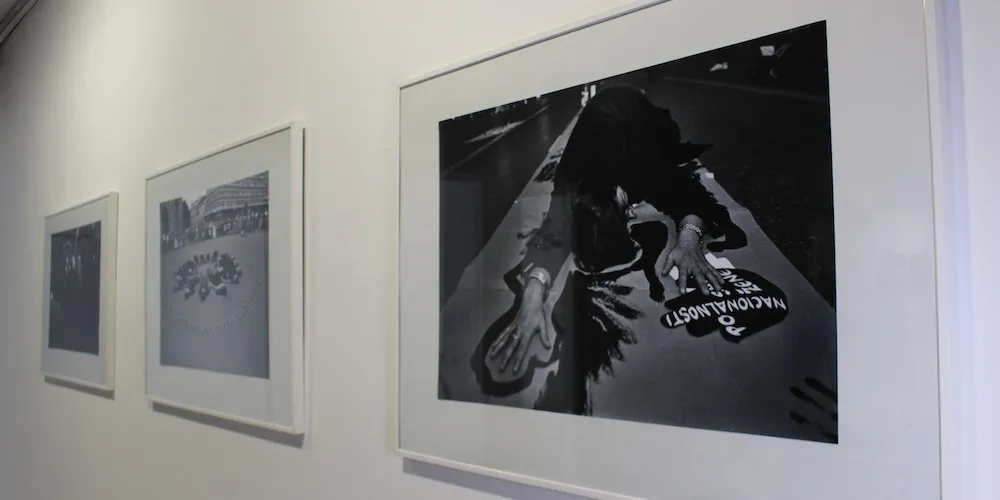framed artwork on display in a gallery