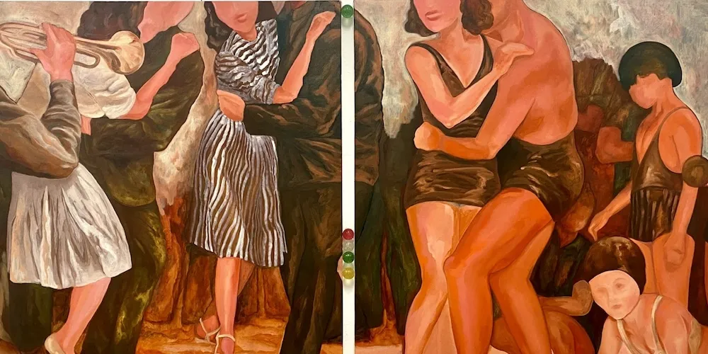 Painting of people dancing.